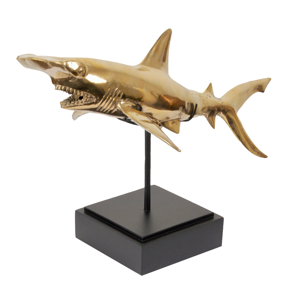 Brass Hammer Shark on Stand S