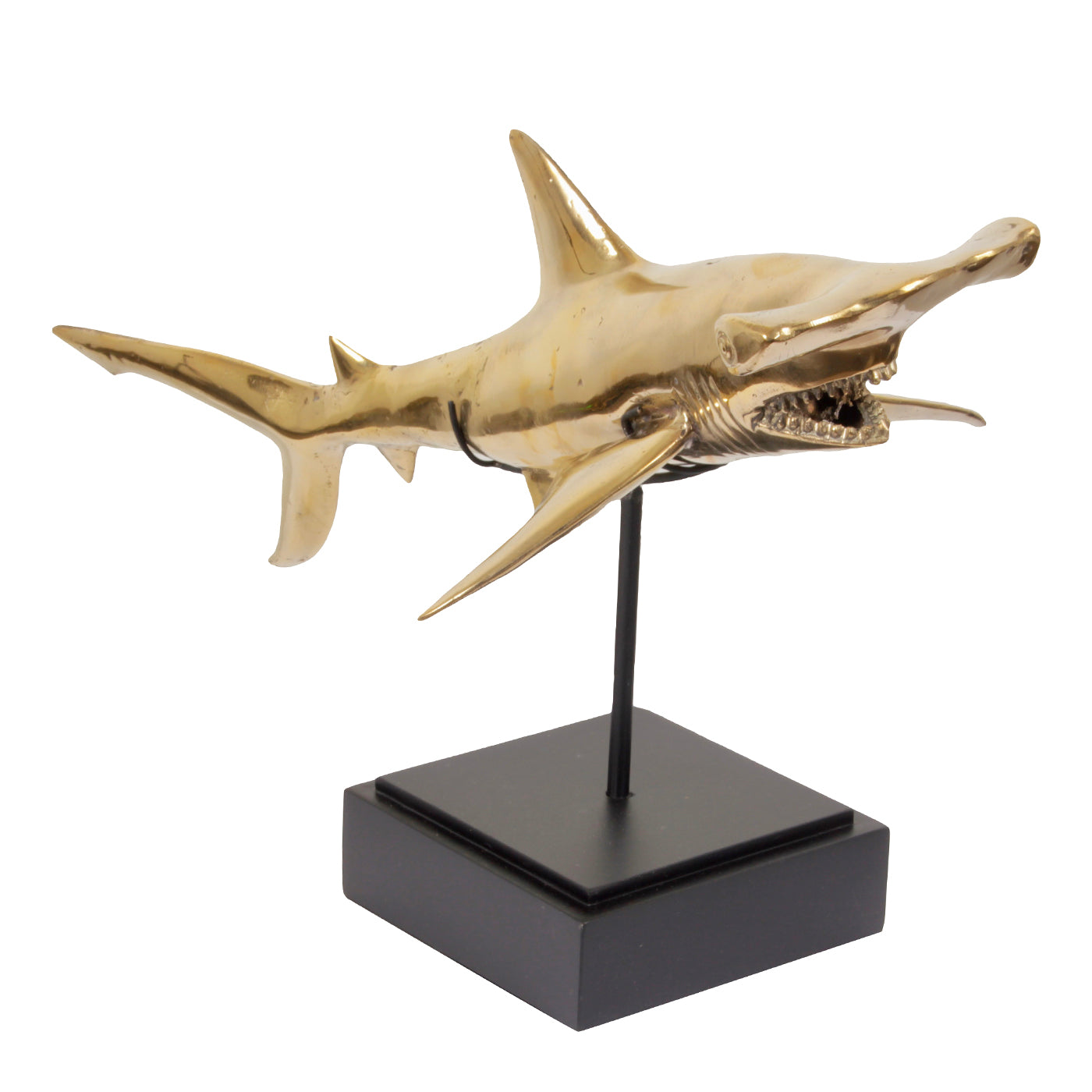 Brass Hammer Shark on Stand S