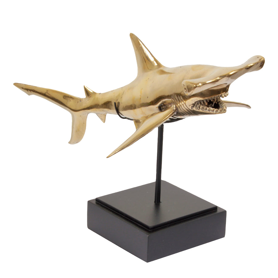 Brass Hammer Shark on Stand S