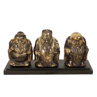 Brass Fu Lu Shou Statues On Stand