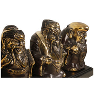 Brass Fu Lu Shou Statues On Stand