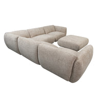 Amsterdam 6 Seater Corner With Ottoman Sofa Latte