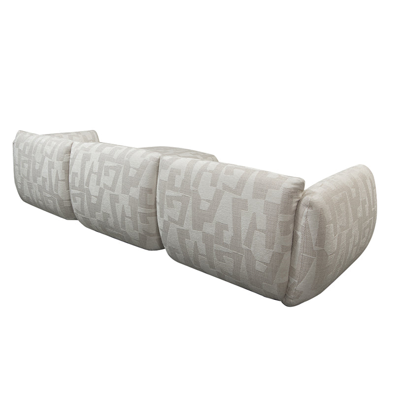 Amsterdam 4 Seater With Ottoman Sofa White Glyphs