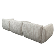 Amsterdam 4 Seater With Ottoman Sofa White Glyphs