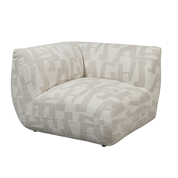 Amsterdam Corner Part Sofa White Glyphs