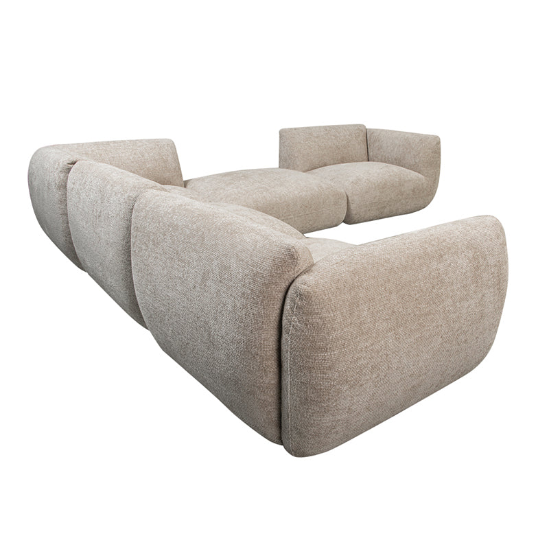 Amsterdam 5 Parts Corner Sofa Latte