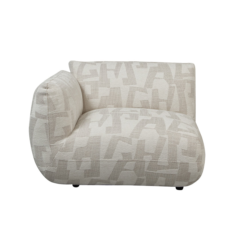 Amsterdam Left Arm Sofa White Glyphs