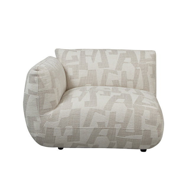 Amsterdam Left Arm Sofa White Glyphs