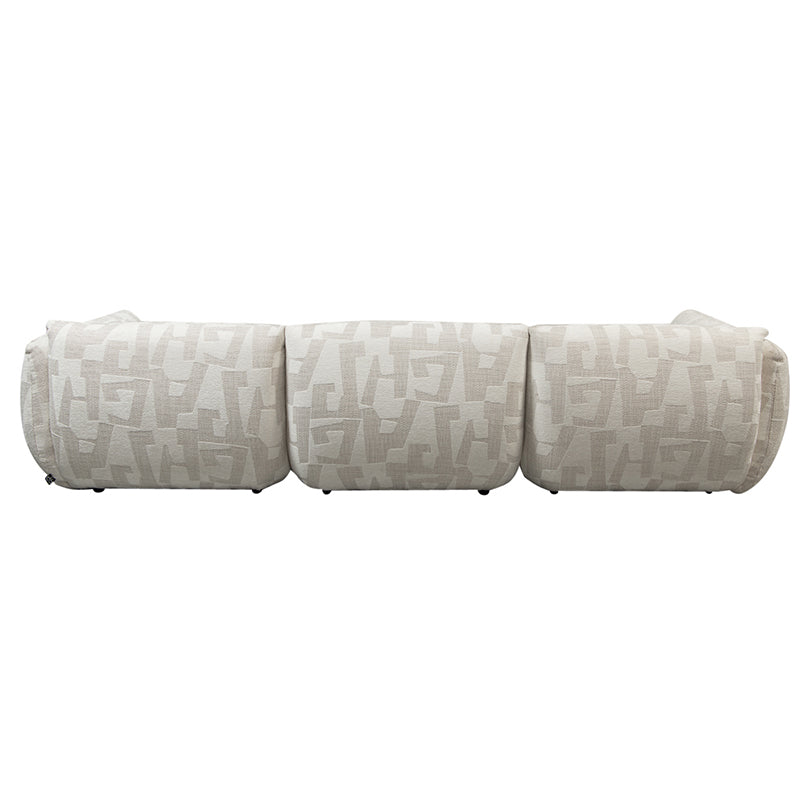 Amsterdam 4 Seater With Ottoman Sofa White Glyphs