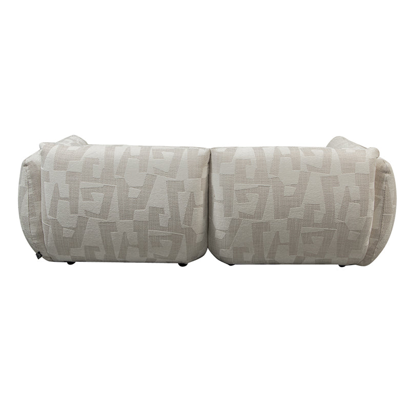 Amsterdam 2.5 Seater With Ottoman Sofa White Glyphs