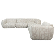 Amsterdam 5 Parts Corner Sofa White Glyphs