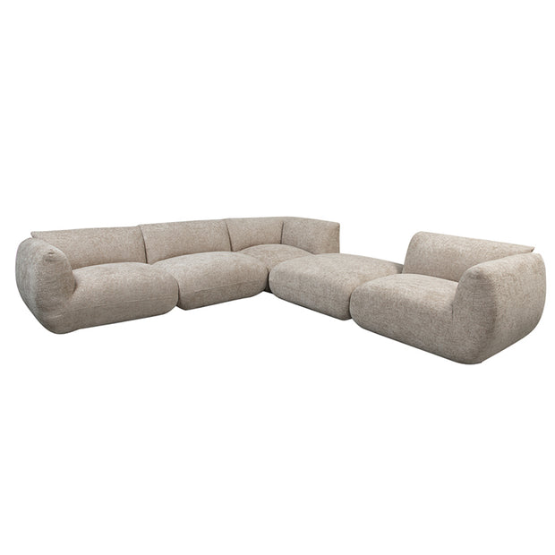 Amsterdam 5 Parts Corner Sofa Latte