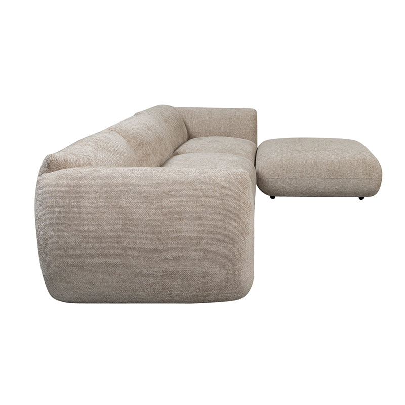 Amsterdam 4 Seater With Ottoman Sofa Latte