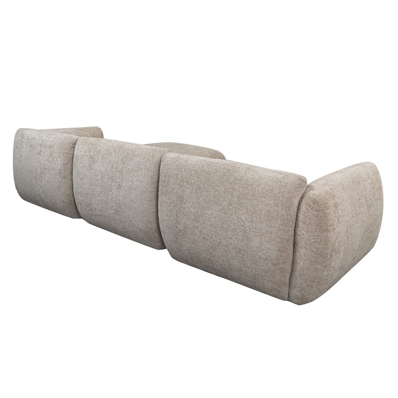 Amsterdam 4 Seater With Ottoman Sofa Latte