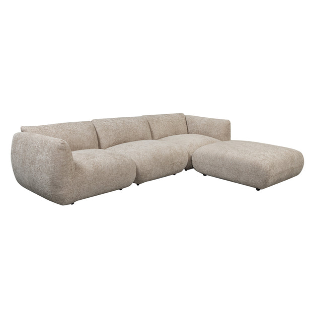 Amsterdam 4 Seater With Ottoman Sofa Latte
