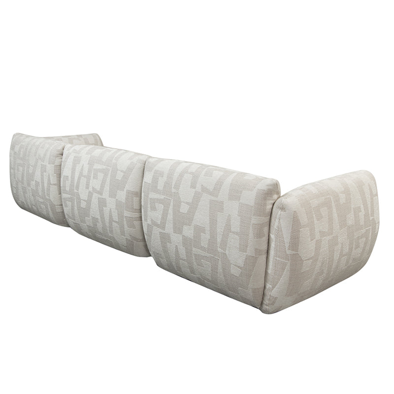 Amsterdam 4 Seater Sofa White Glyphs