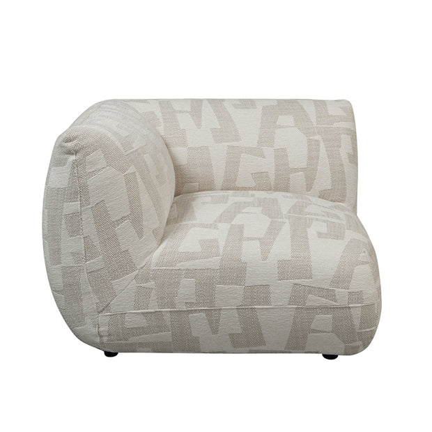 Amsterdam Corner Part Sofa White Glyphs