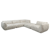 Amsterdam 5 Parts Corner Sofa White Glyphs