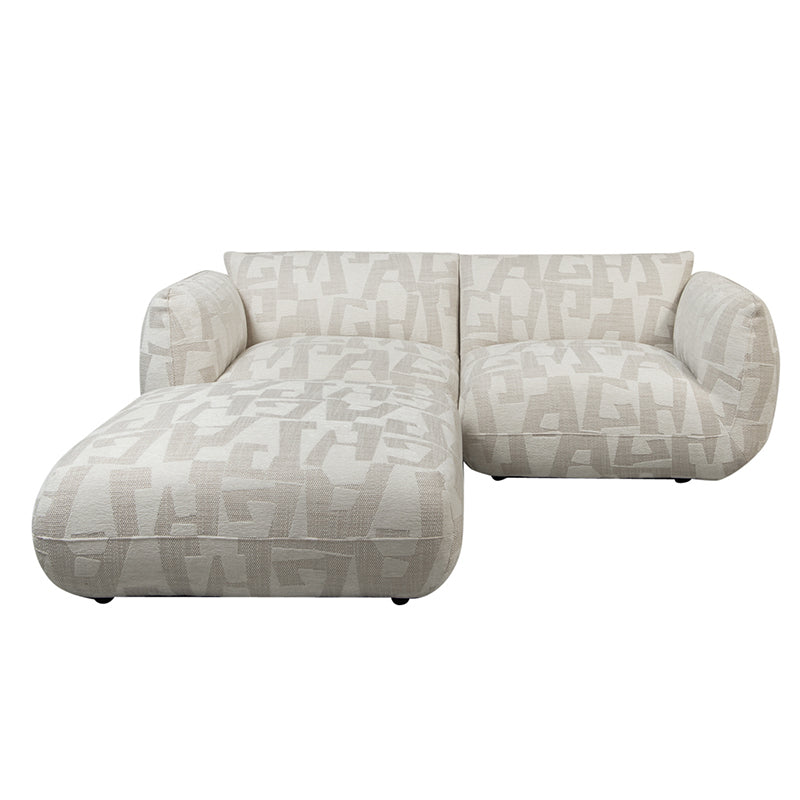Amsterdam 2.5 Seater With Ottoman Sofa White Glyphs