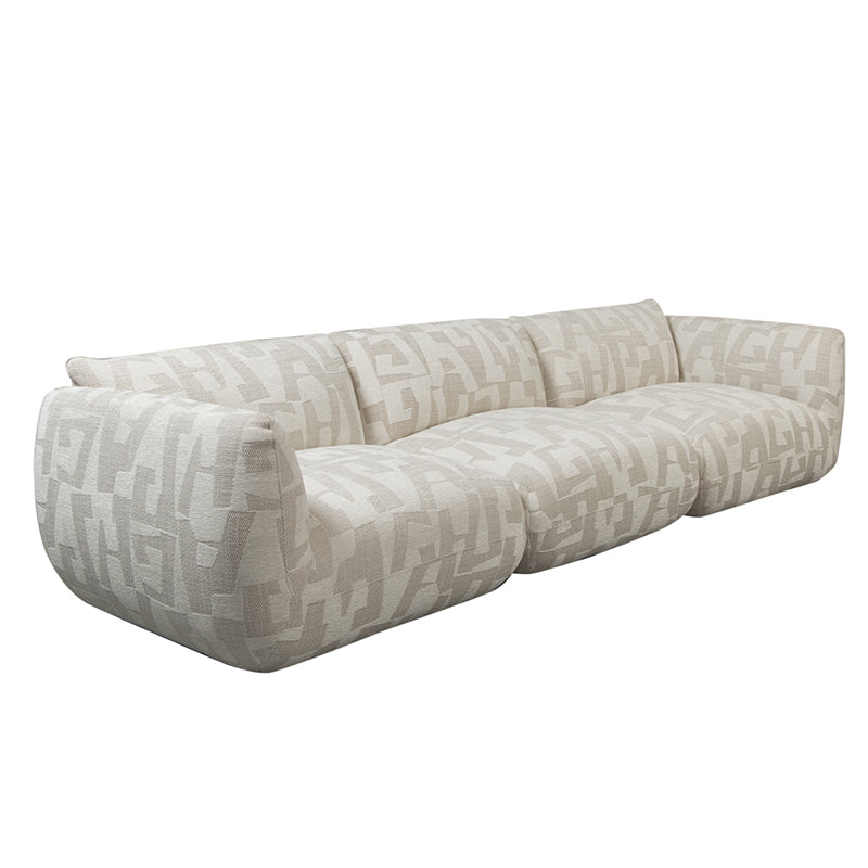 Amsterdam 4 Seater Sofa White Glyphs