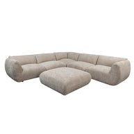 Amsterdam 6 Seater Corner With Ottoman Sofa Latte
