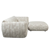 Amsterdam 2.5 Seater With Ottoman Sofa White Glyphs
