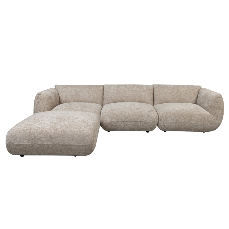 Amsterdam 4 Seater With Ottoman Sofa Latte