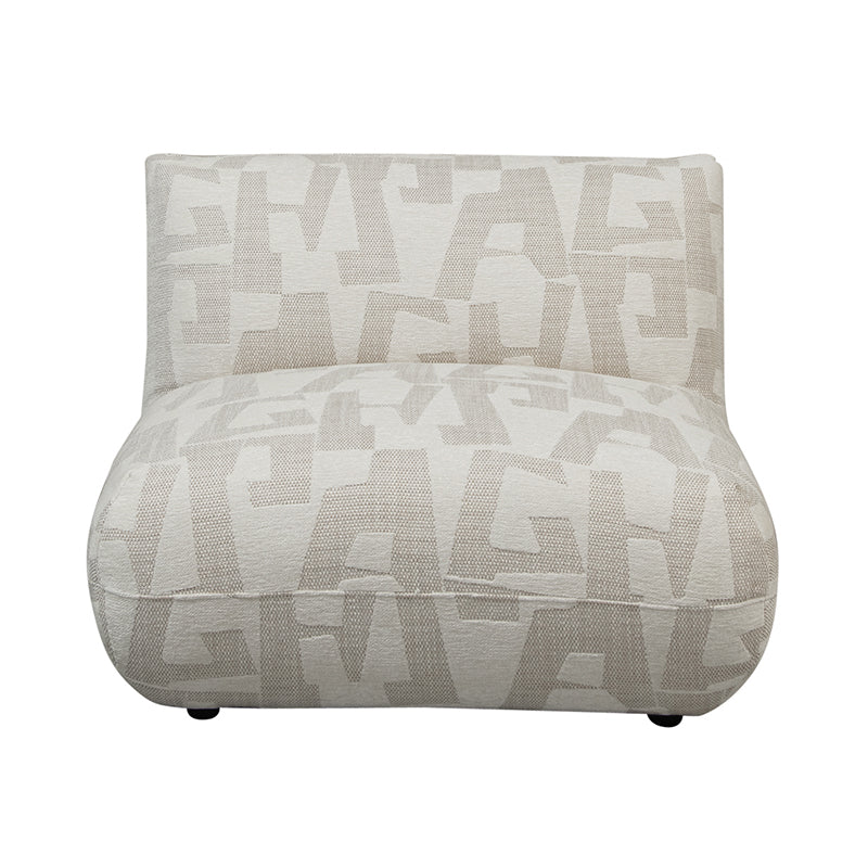 Amsterdam Middle Part Sofa White Glyphs