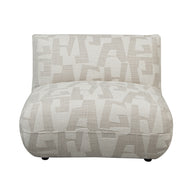 Amsterdam Middle Part Sofa White Glyphs
