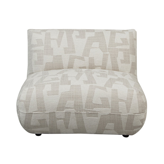Amsterdam Middle Part Sofa White Glyphs