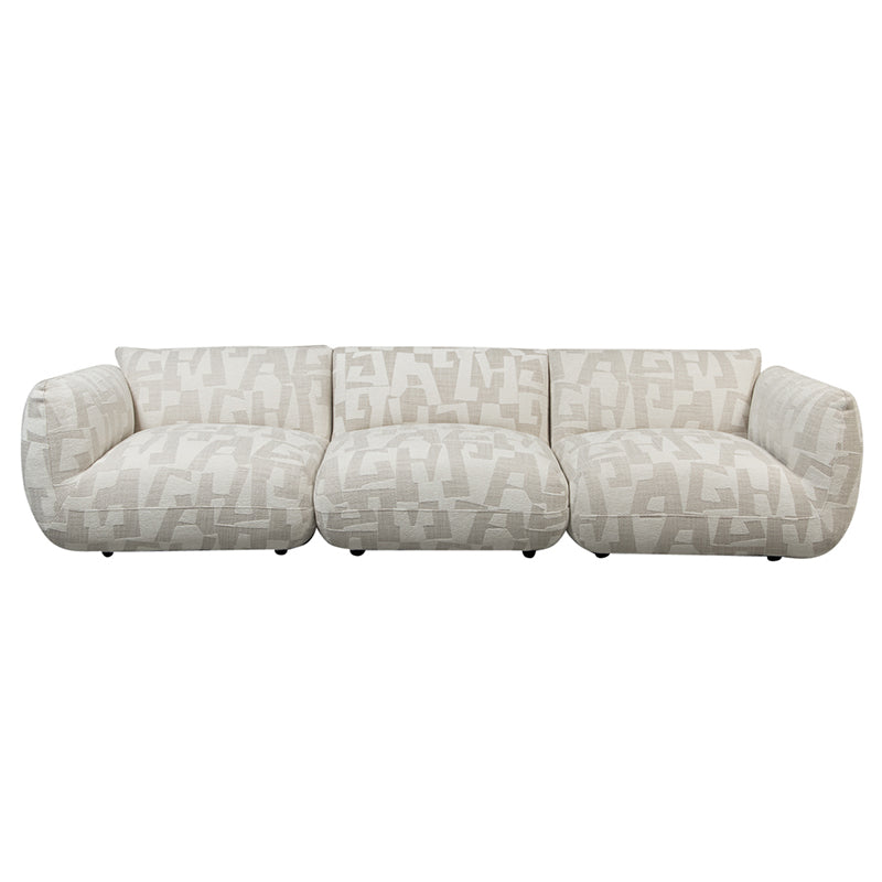 Amsterdam 4 Seater Sofa White Glyphs