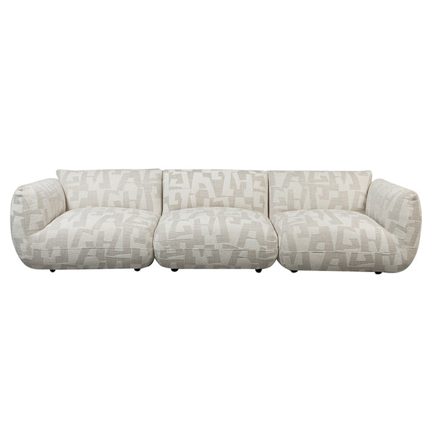 Amsterdam 4 Seater Sofa White Glyphs