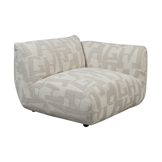 Amsterdam Right Arm Sofa White Glyphs