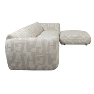 Amsterdam 4 Seater With Ottoman Sofa White Glyphs