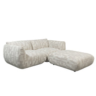 Amsterdam 2.5 Seater With Ottoman Sofa White Glyphs