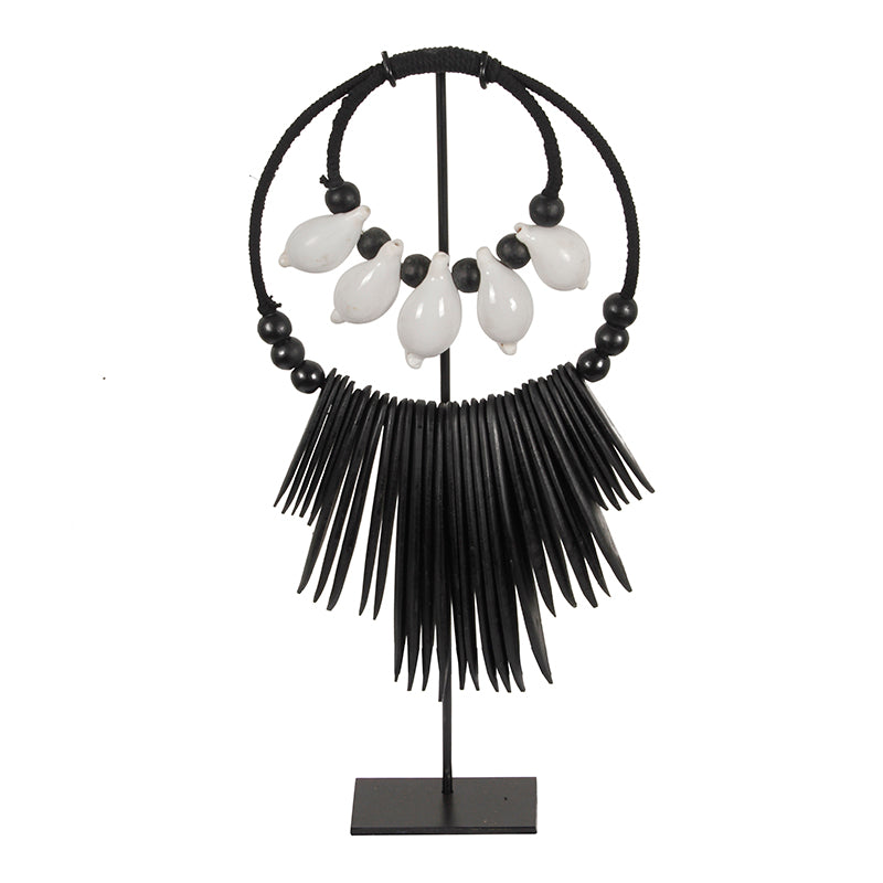 K35 Black and White Octo Necklace S On Stand