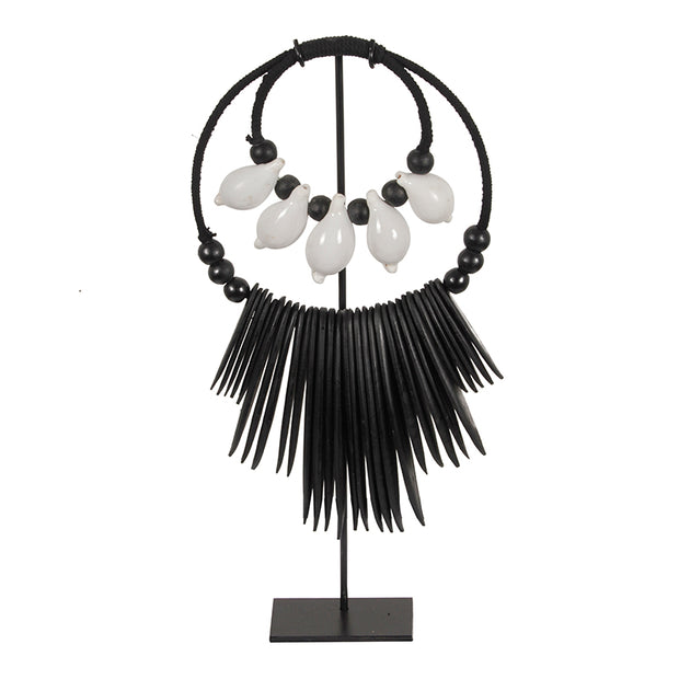 K35 Black and White Octo Necklace S On Stand