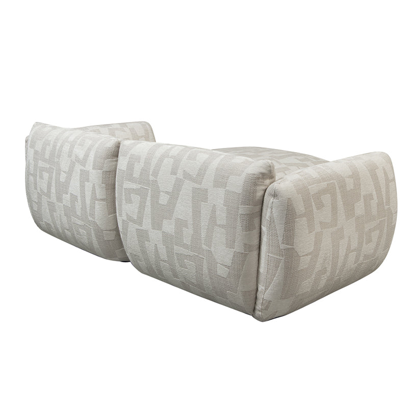 Amsterdam 2.5 Seater With Ottoman Sofa White Glyphs