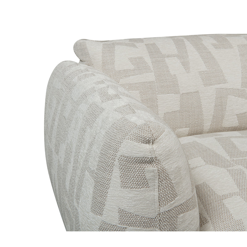 Amsterdam 6 Seater Corner With Ottoman Sofa White Glyphs