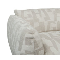 Amsterdam 2.5 Seater With Ottoman Sofa White Glyphs
