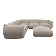 Amsterdam 6 Seater Corner With Ottoman Sofa Latte
