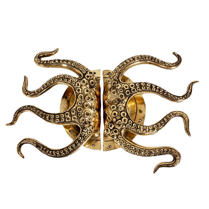 Brass Door Handle Octopus Set of 2