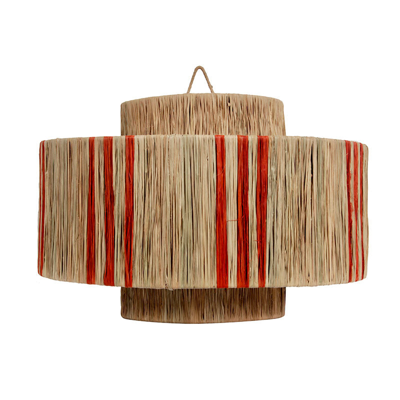 Lampshade Raffia Stripe Orange
