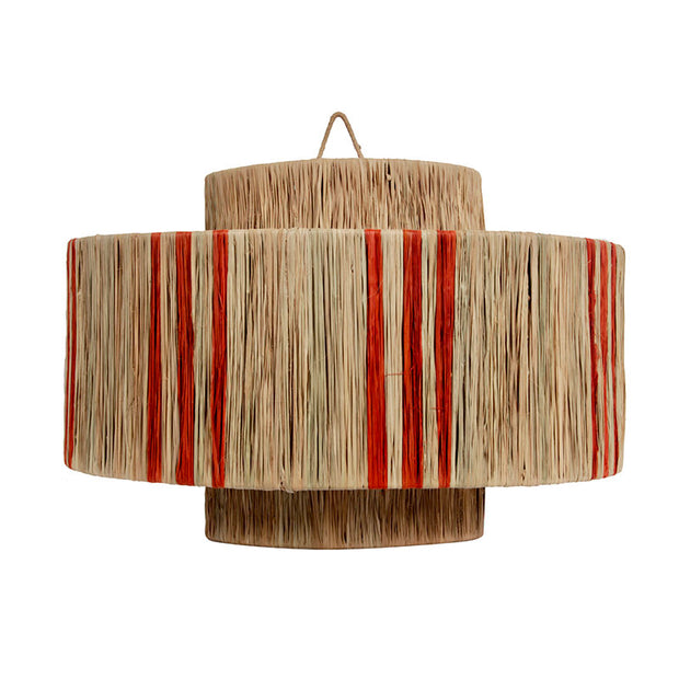 Lampshade Raffia Stripe Orange