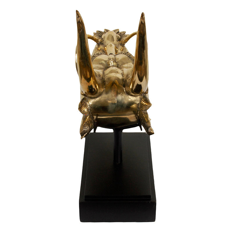 Brass Dragon Head On Stand Small
