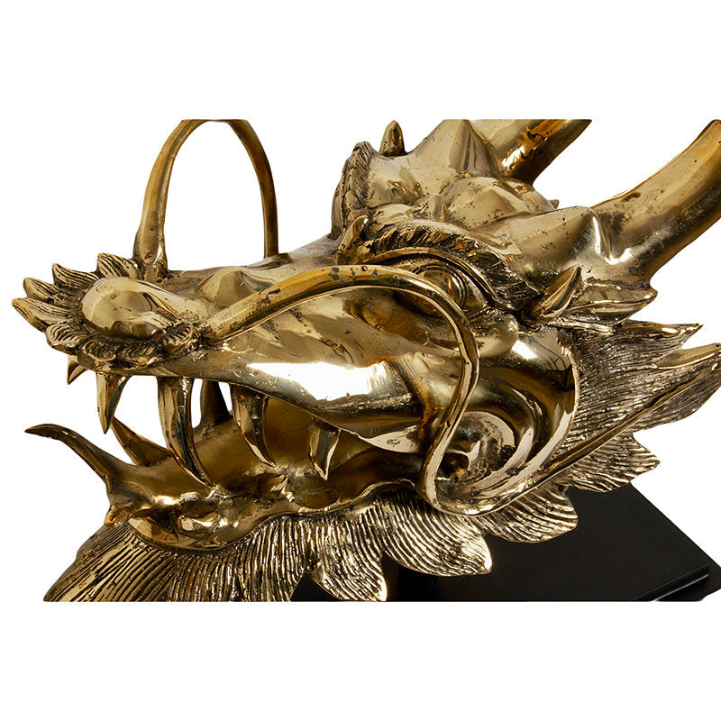 Brass Dragon Head On Stand Small