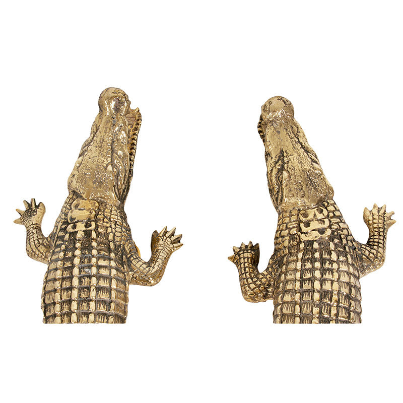 Brass Door Handle Crocodile Set of 2