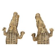 Brass Door Handle Crocodile Set of 2