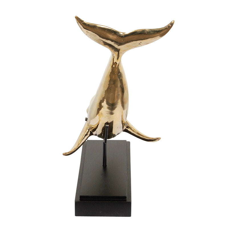 Brass Whale On Stand M