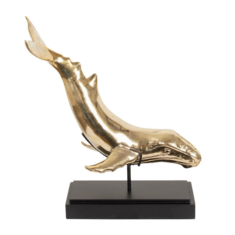 Brass Whale On Stand M